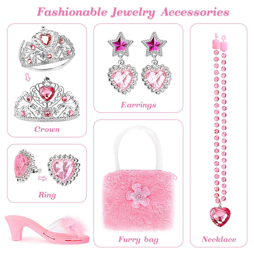 Jaolex Princess crown and jewelry set for sparkling role play