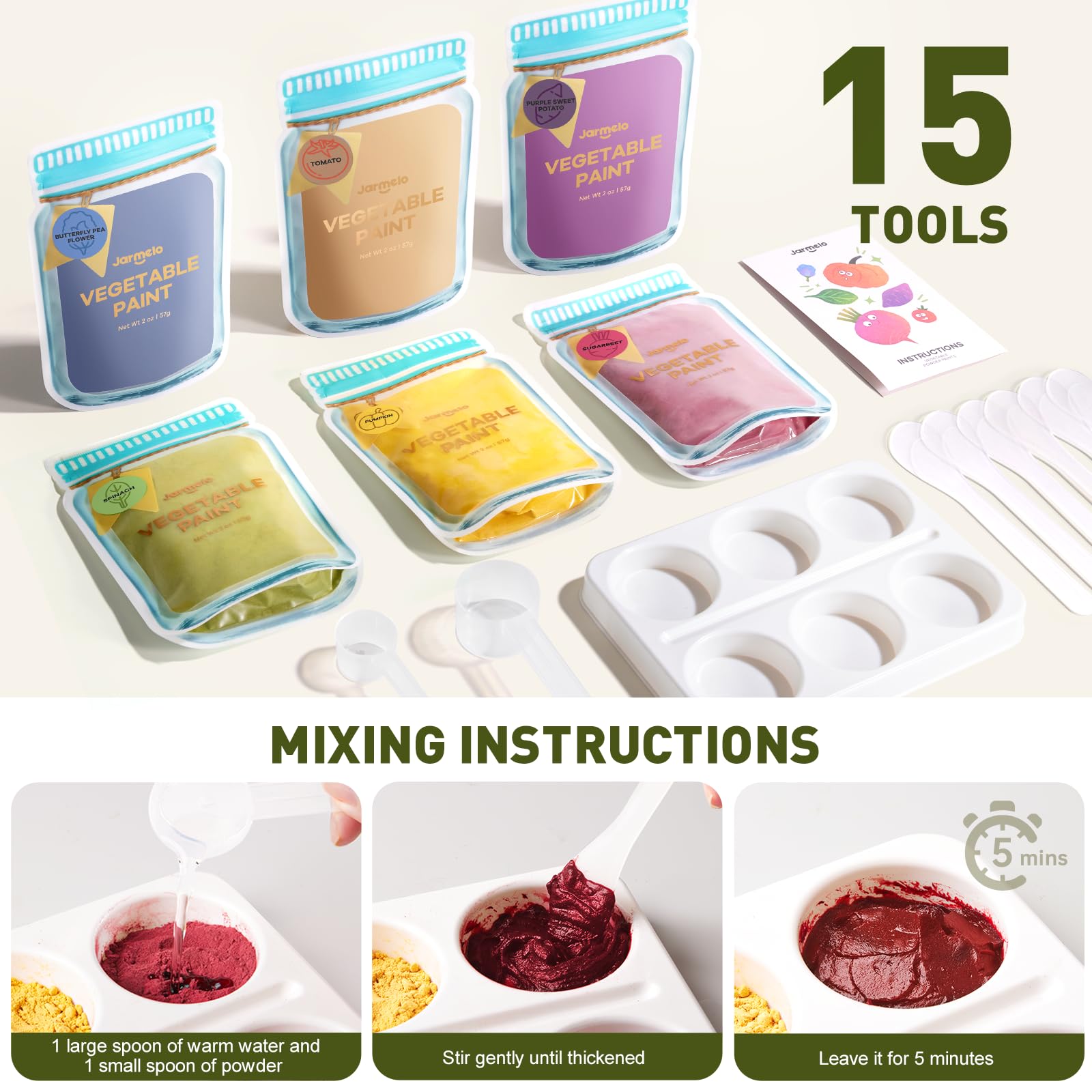 Jar Melo finger paints easy cleanup with water soluble formula