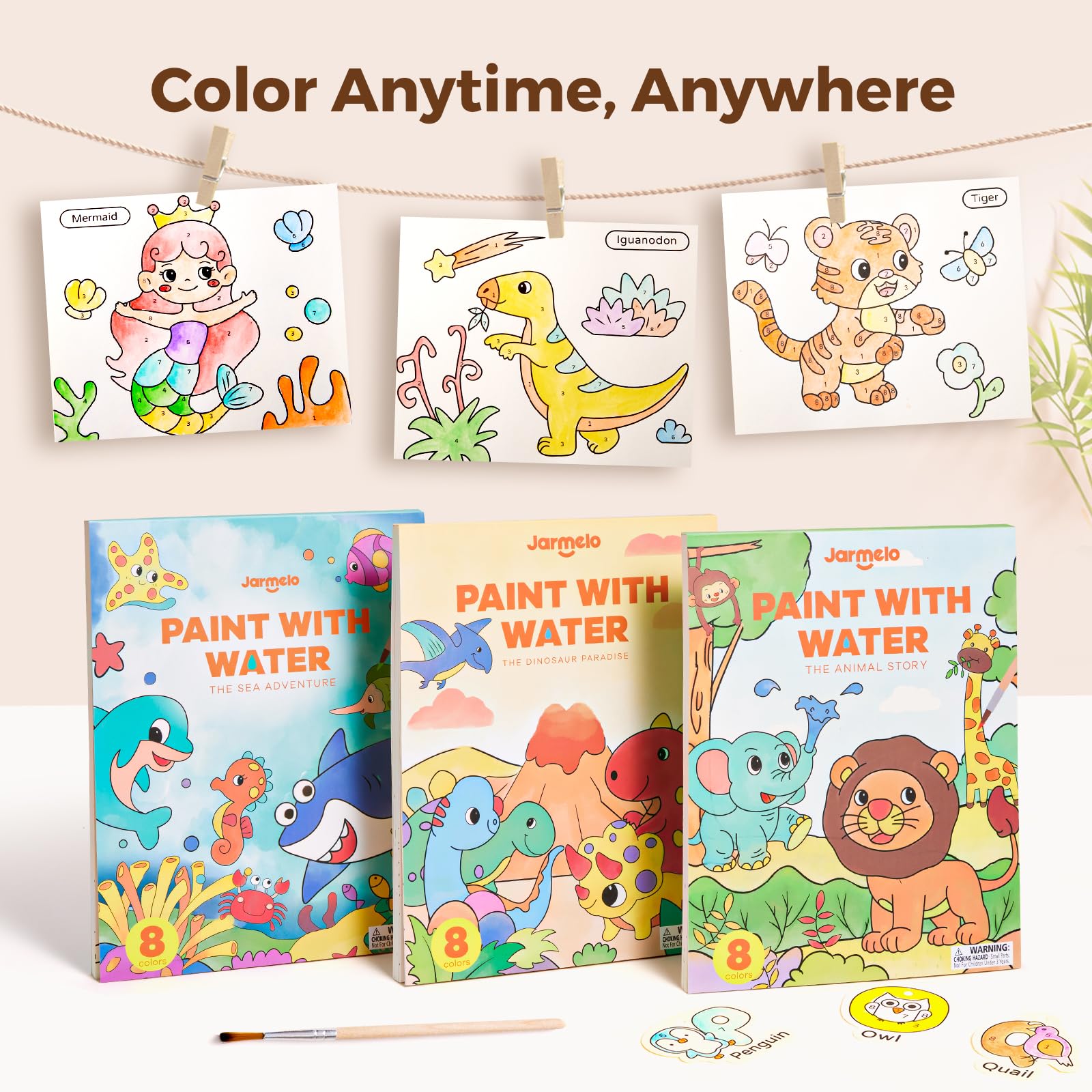 Jar Melo thick non-bleed paper keeps colors vibrant and tearing-free.