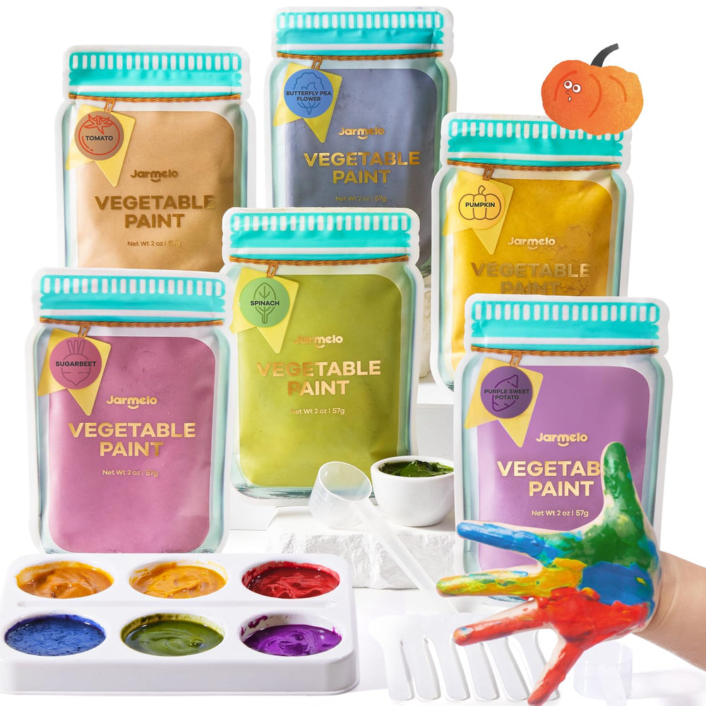 Jar Melo washable finger paints powder packaging for safe toddler art kits
