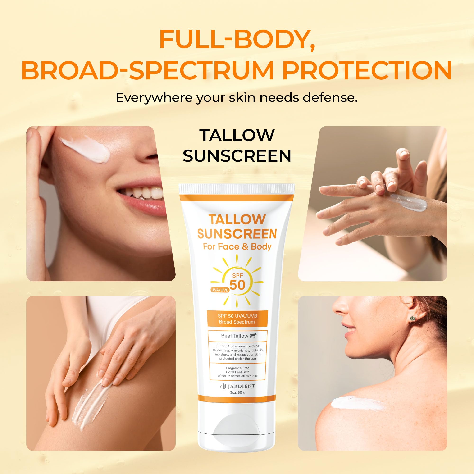 Clean fragrance-free ingredients suitable for sensitive skin