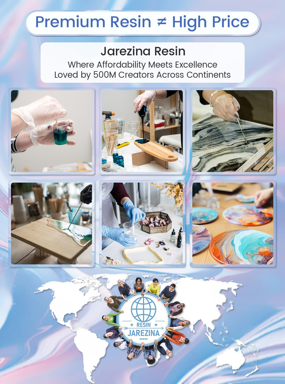 Jarezina epoxy resin finish looks crystal clear and high gloss