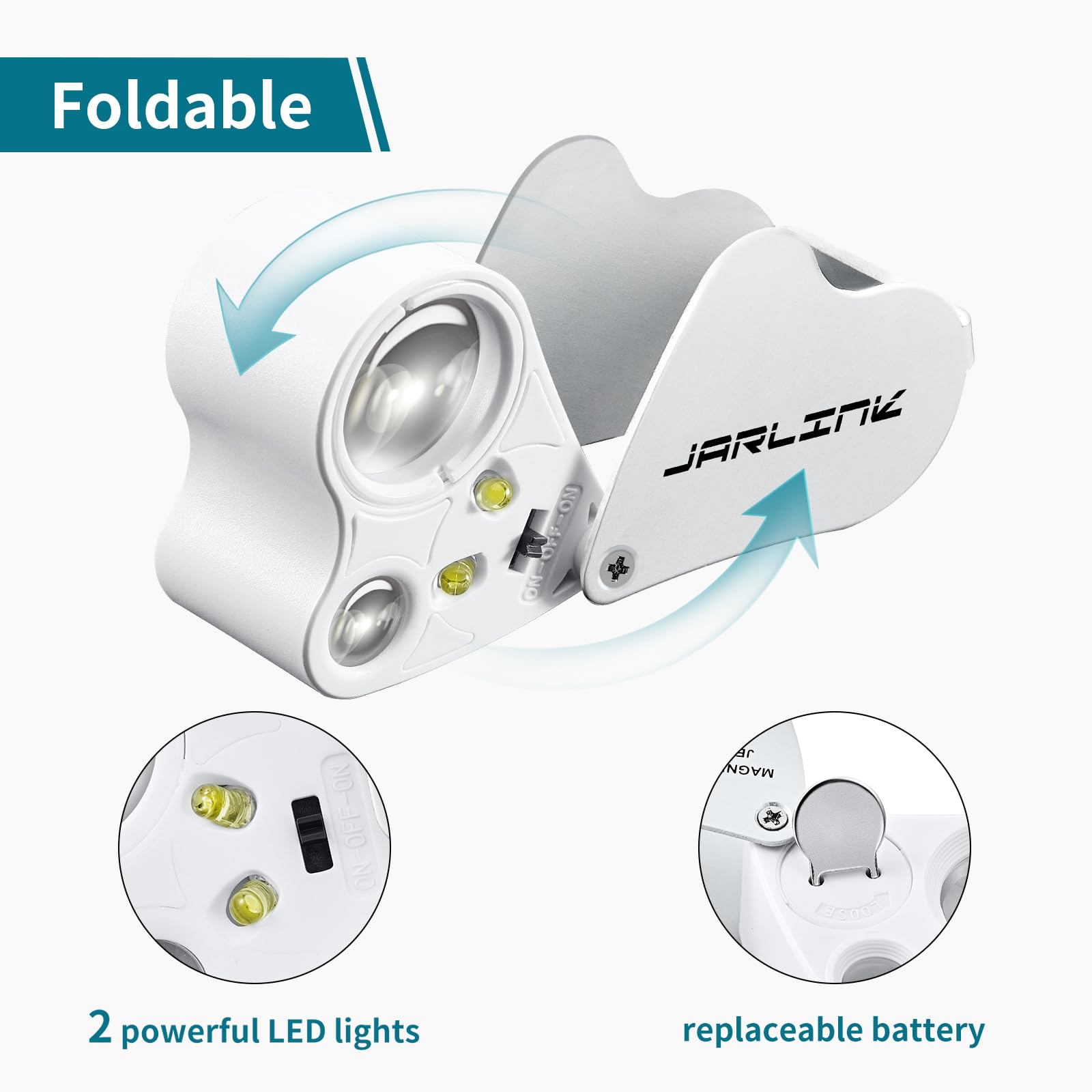 Jarlink durable aluminum and plastic loupe designed for long-lasting hobby tasks.