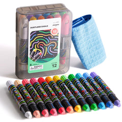 Jar Melo dustless chalk 12-pack with holder for mess-free sidewalk drawing