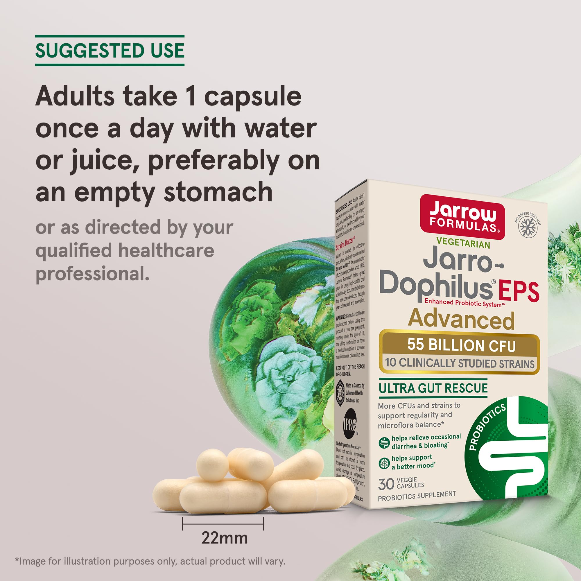 Jarro-Dophilus EPS Advanced label close-up showing 30 servings