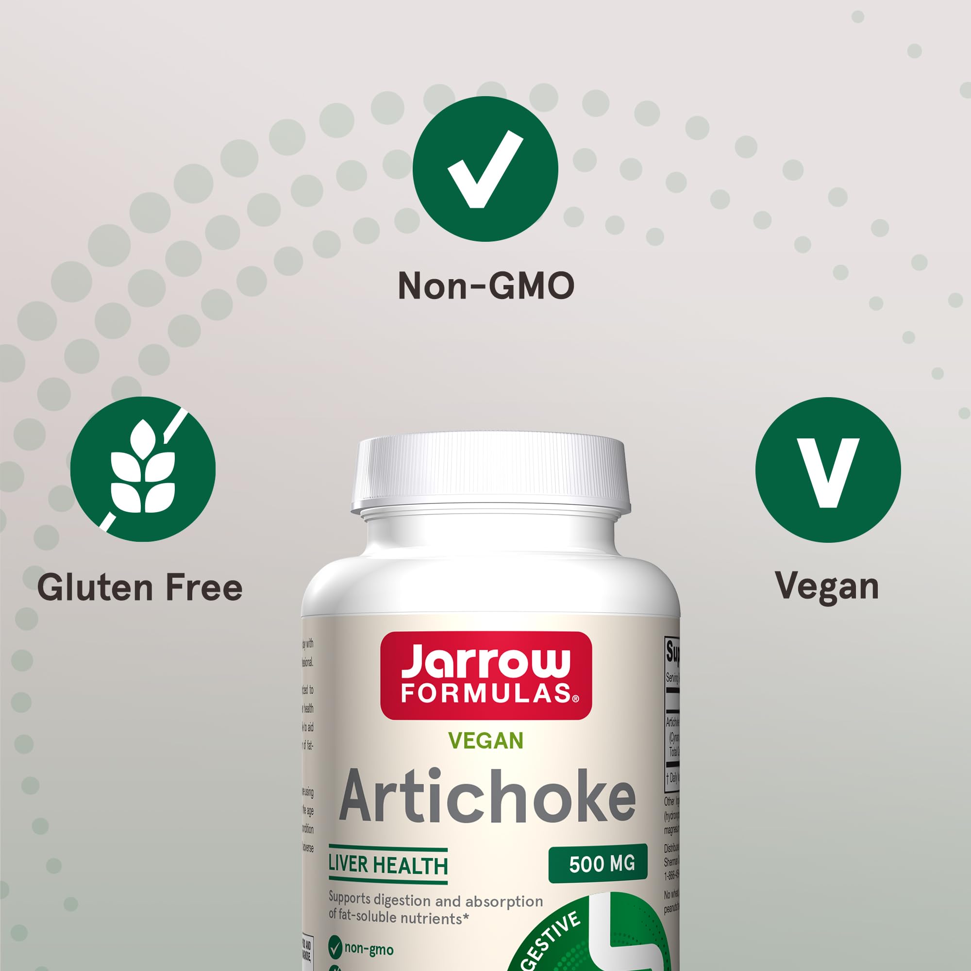 Artichoke extract graphic highlighting 5% caffeoylquinic acids.