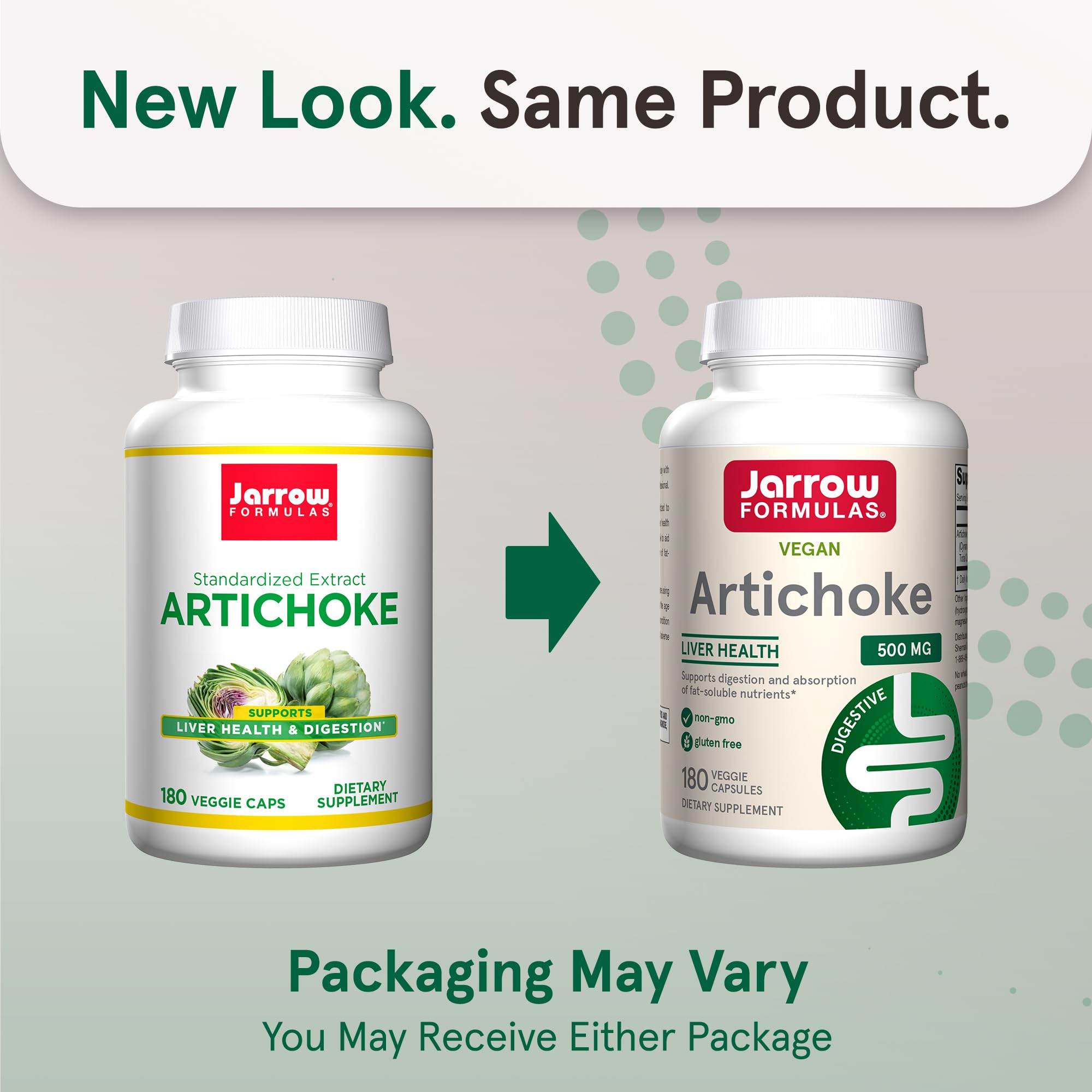 Jarrow Formulas Artichoke 500mg capsules for convenient veggie intake.