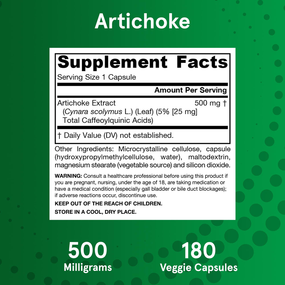 Supplement facts panel shows 500 mg per capsule.