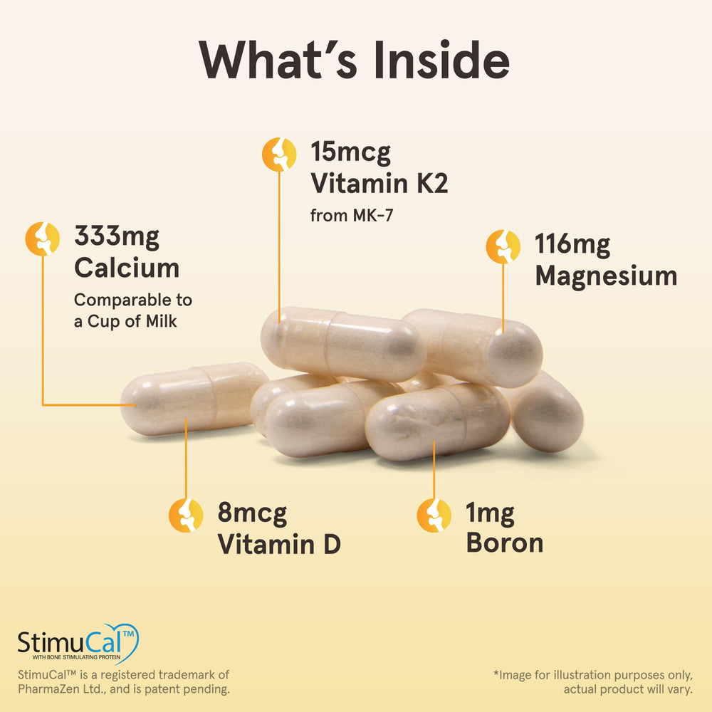 Jarrow BoneUp calcium source via StimuCal MCHA for skeletal nutrition