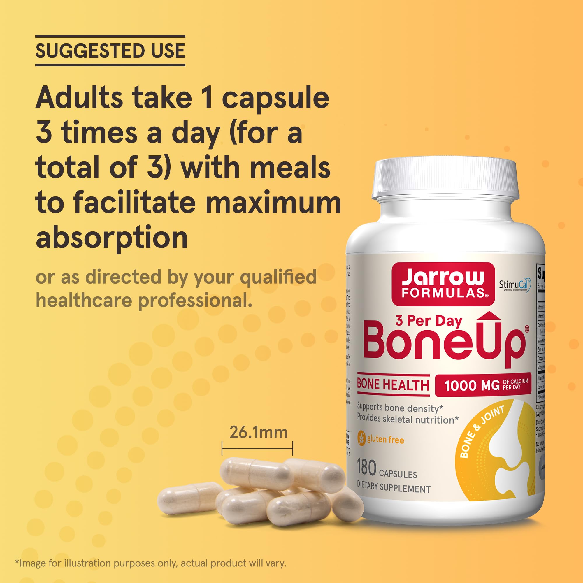 Jarrow BoneUp non-GMO gluten-free badge signals allergen-conscious formula