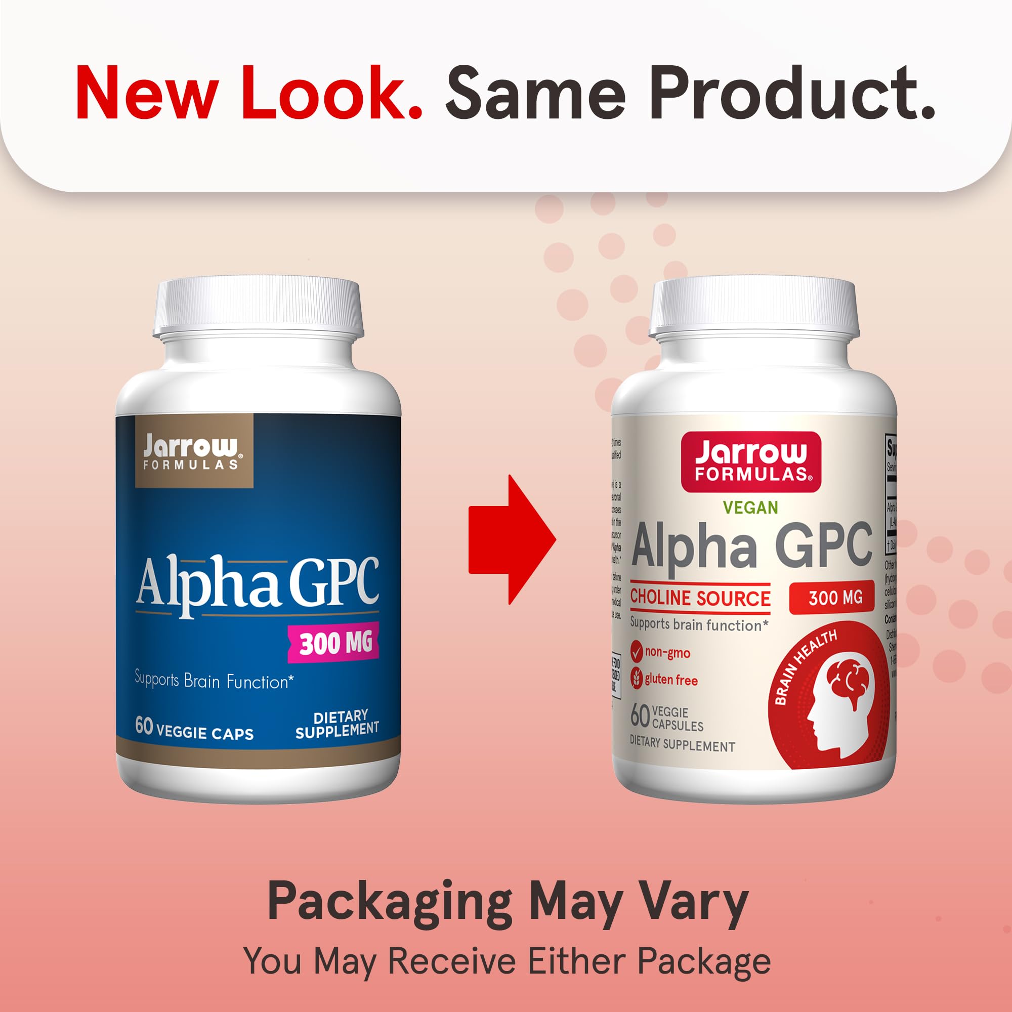 Jarrow Formulas Alpha GPC bottle front showing product labeling