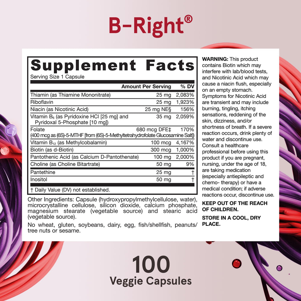 Jarrow Formulas B-Right methylfolate and methylcobalamin close-up.