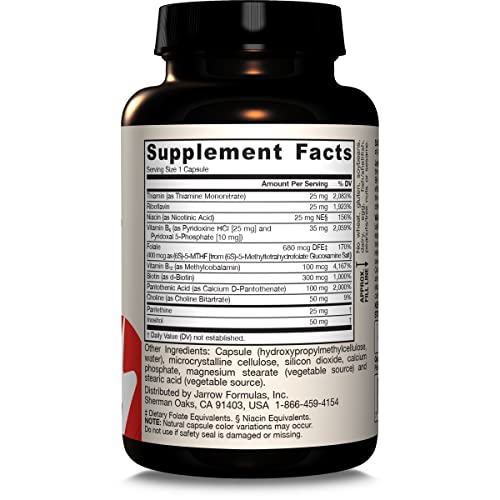 Jarrow Formulas B-Right bottle beside a meal shows daily intake with food.