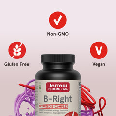 Jarrow Formulas B-Right veggie capsules on plate for daily use.