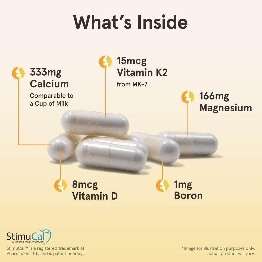 Close-up of BoneUp label highlighting vitamin D3 and K2