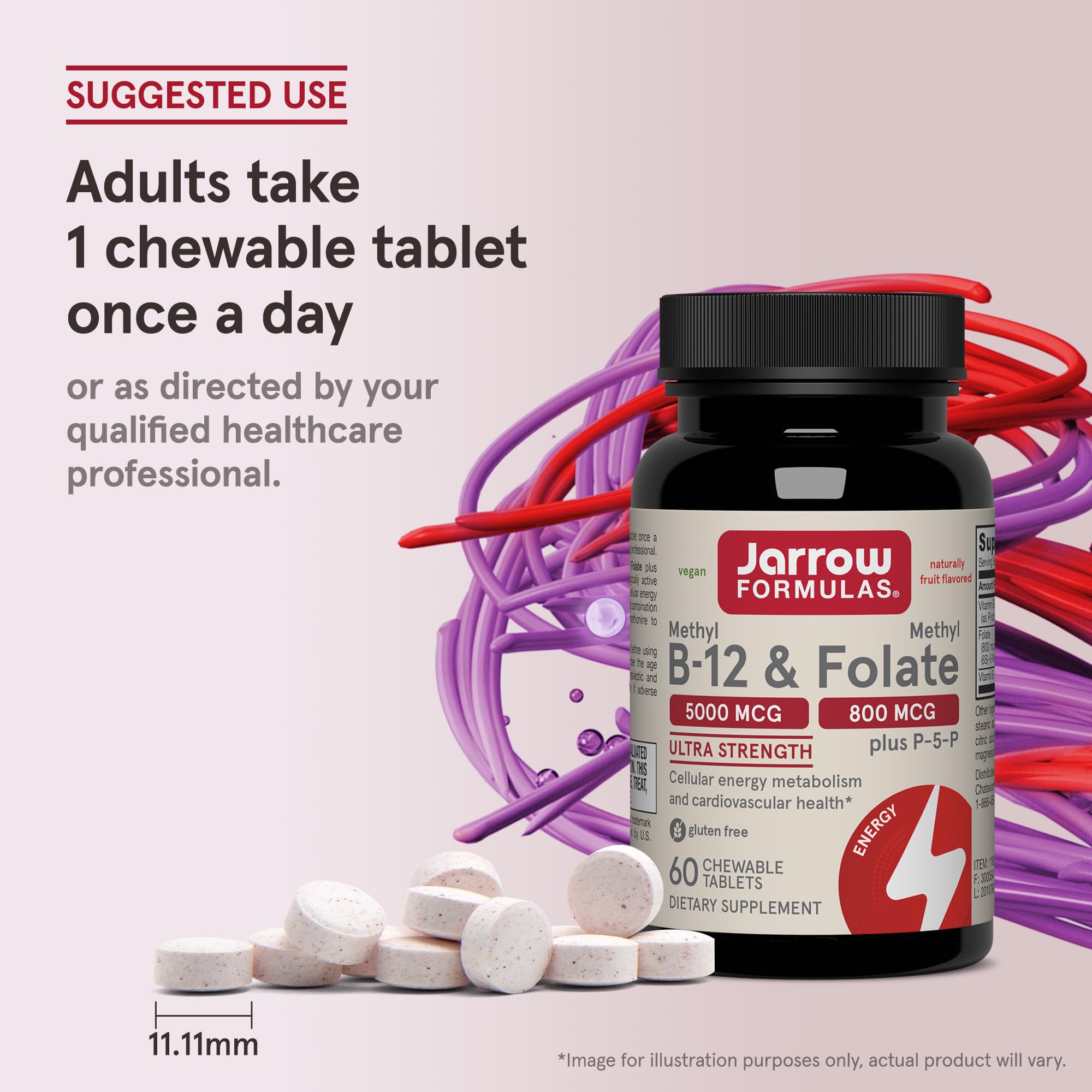 Brain health and neurotransmitter support visual with Jarrow Formulas chewable tablet
