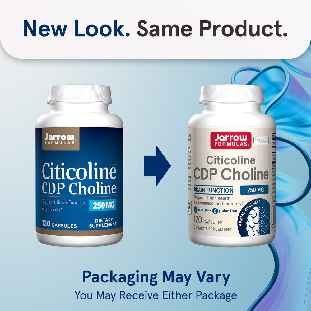 Jarrow Formulas Citicoline CDP 250 mg bottle back with dosage for daily cognitive support
