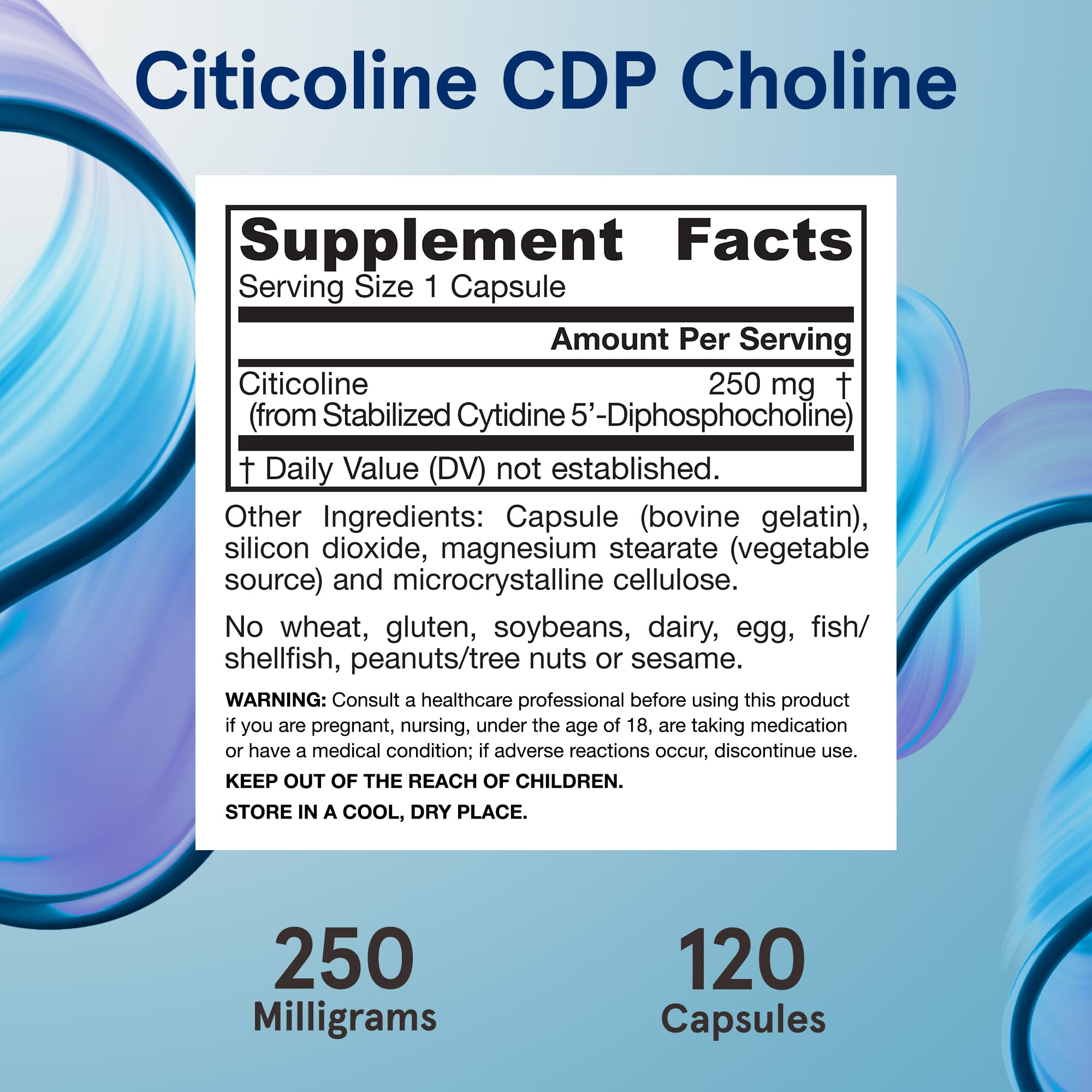 Jarrow bottle cap close-up on Citicoline CDP 250 mg for daily brain energy support