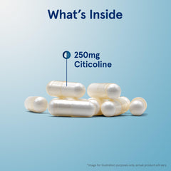 Capsules close-up of Jarrow Formulas Citicoline CDP 250 mg for focus and memory support