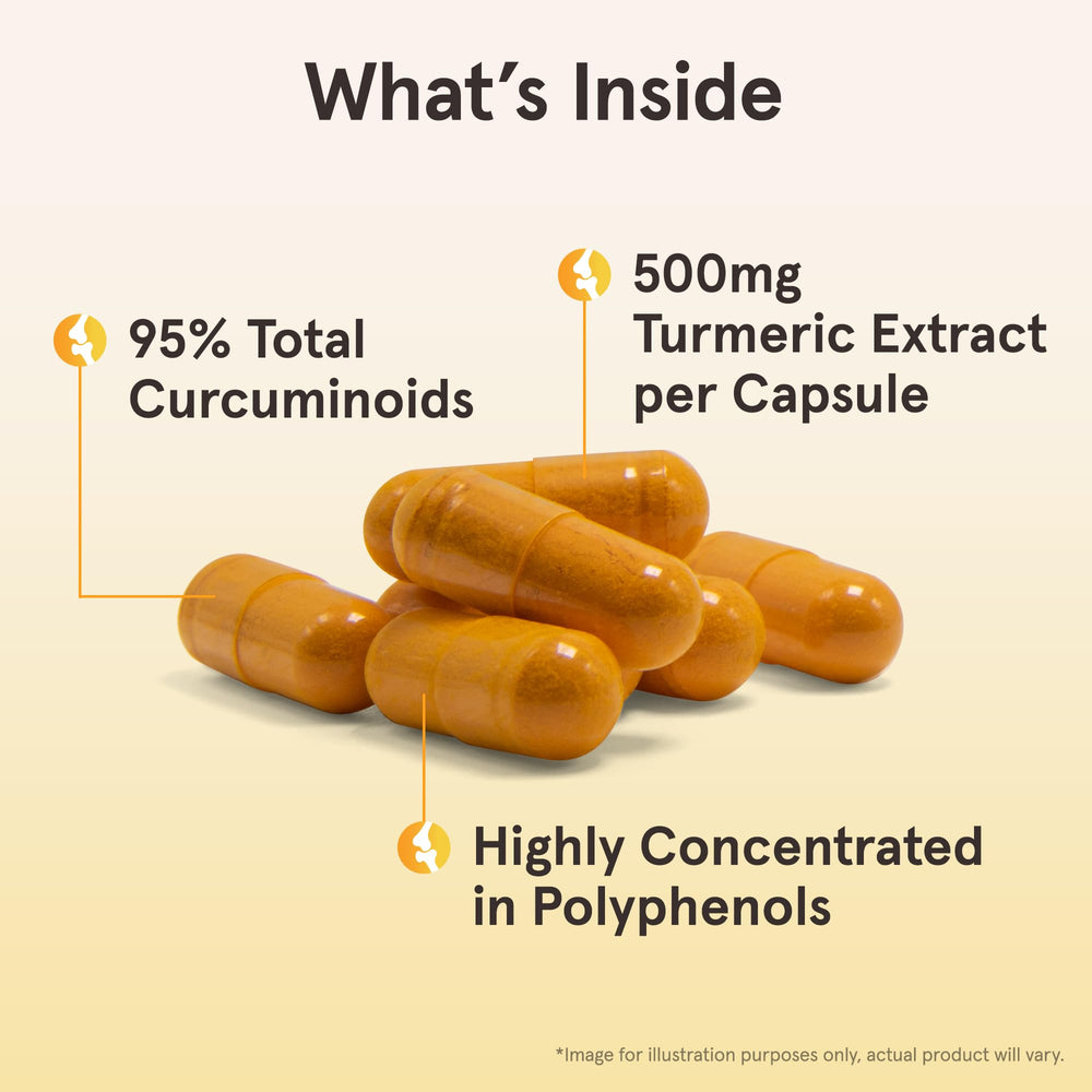 Jarrow Formulas Curcumin 95 capsules closeup highlights veggie capsules and turmeric extract.