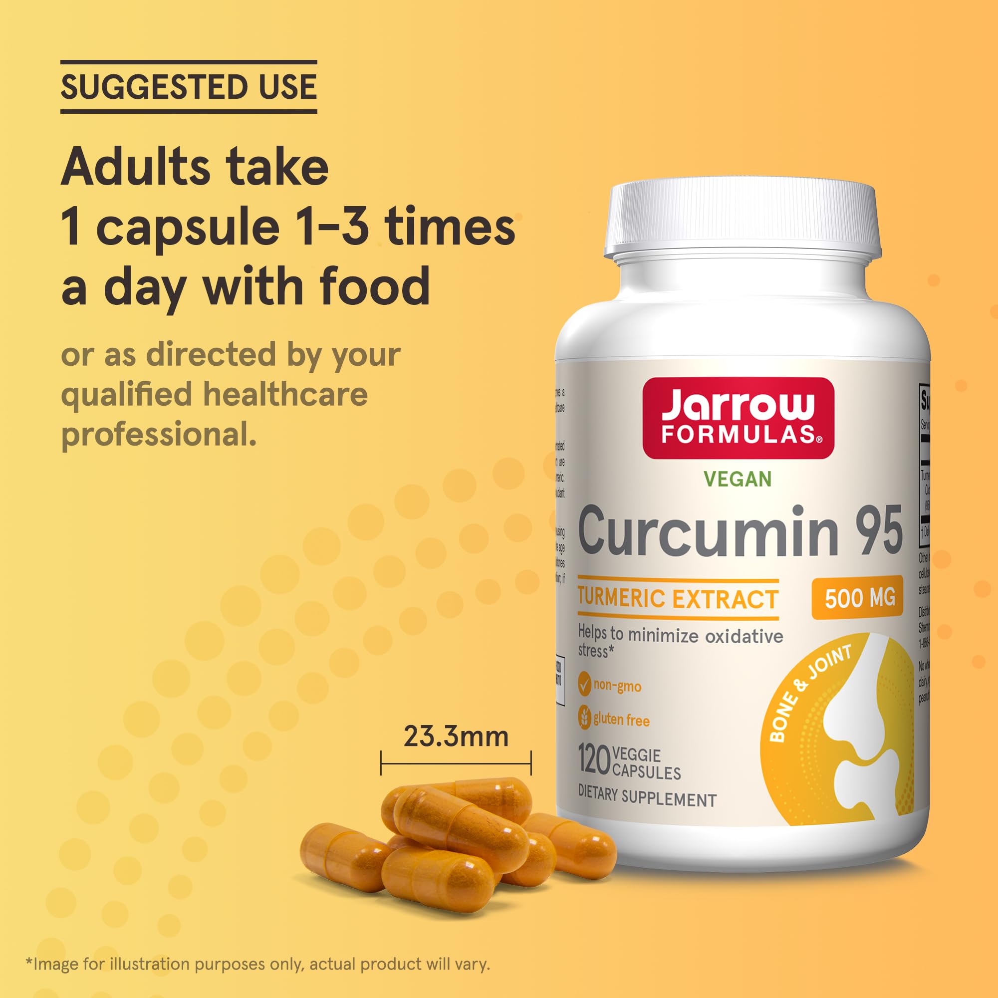 Jarrow Formulas Curcumin 95 gluten-free icon supports allergy-friendly lifestyle.