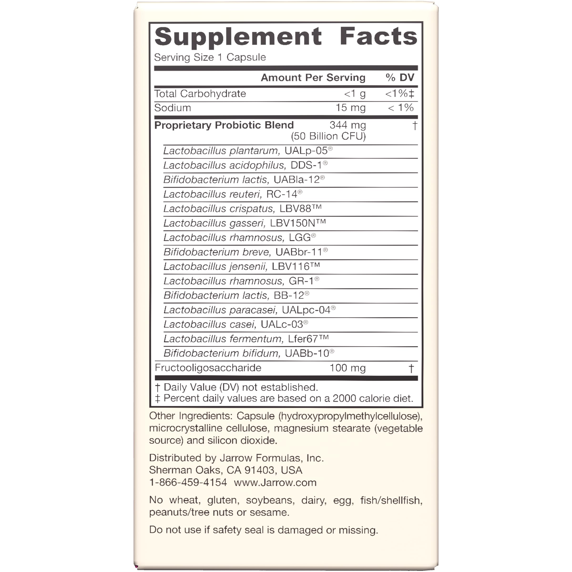 Jarrow Formulas Fem-Dophilus Ultra vegan-friendly probiotic for women's health.