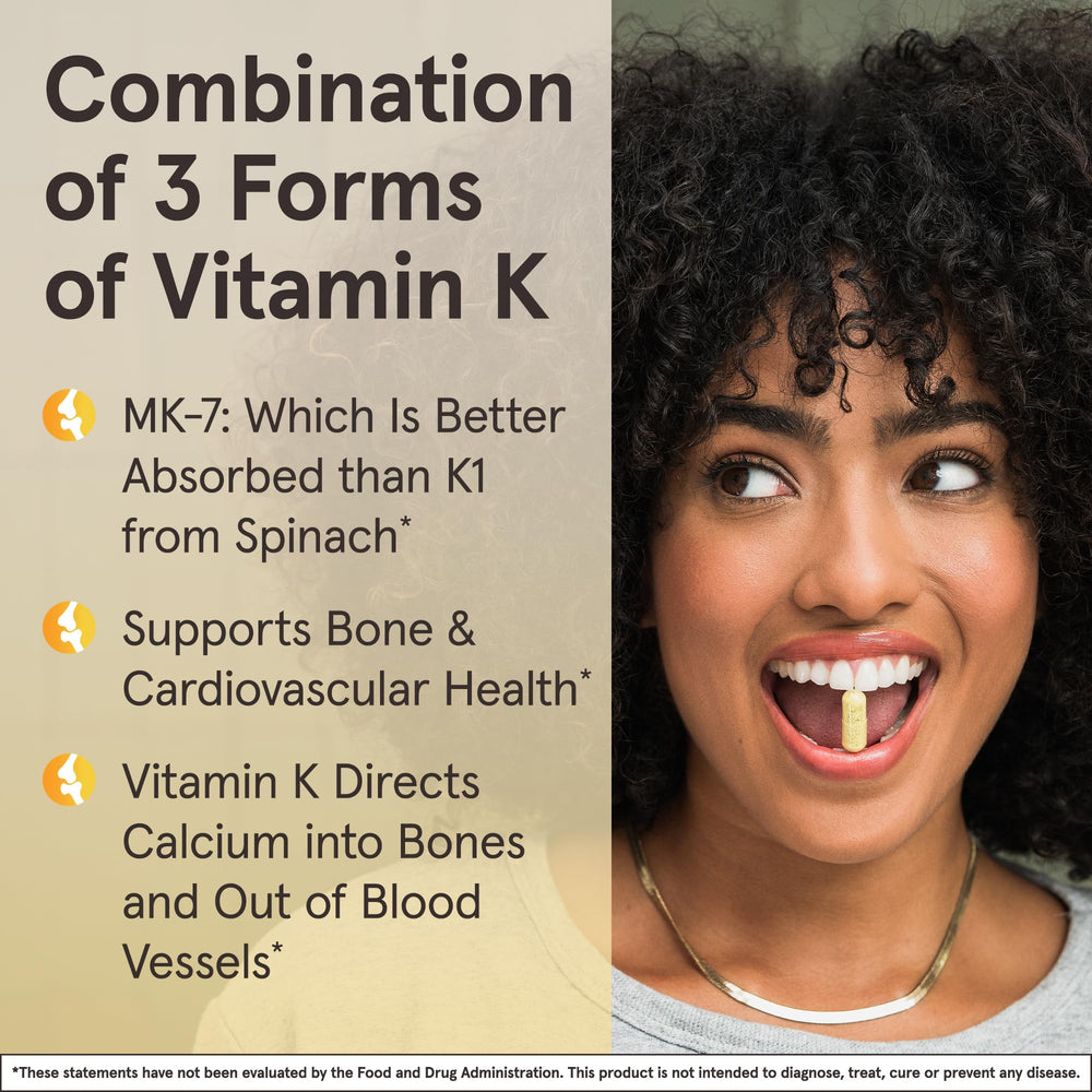 Graphic of K-Right ingredients: K1, MK-4, MK-7 and D3.