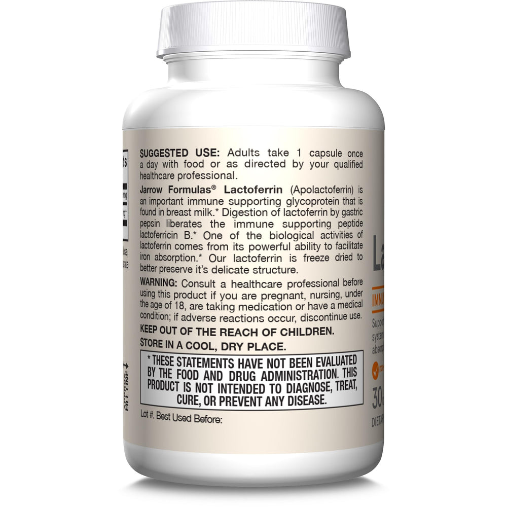 Icon representing iron absorption alongside Jarrow Formulas Lactoferrin concept.