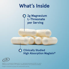 Close-up of MagMind capsules highlighting magnesium L-threonate for memory support