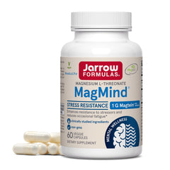 Jarrow Formulas MagMind bottle with label for daily stress resistance.