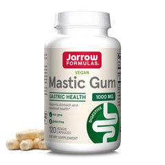 Jarrow Formulas Mastic Gum bottle with veggie caps for gut support