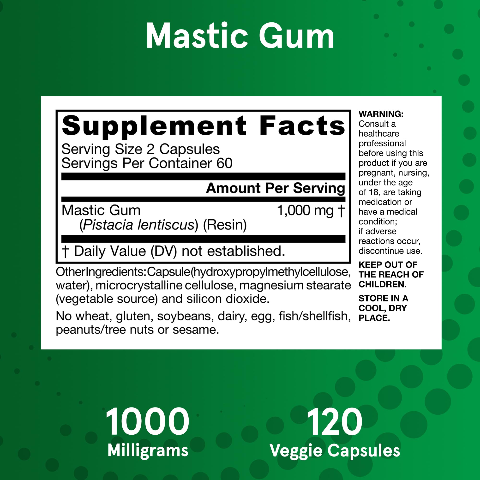 Non-GMO, vegan, gluten-free label on packaging