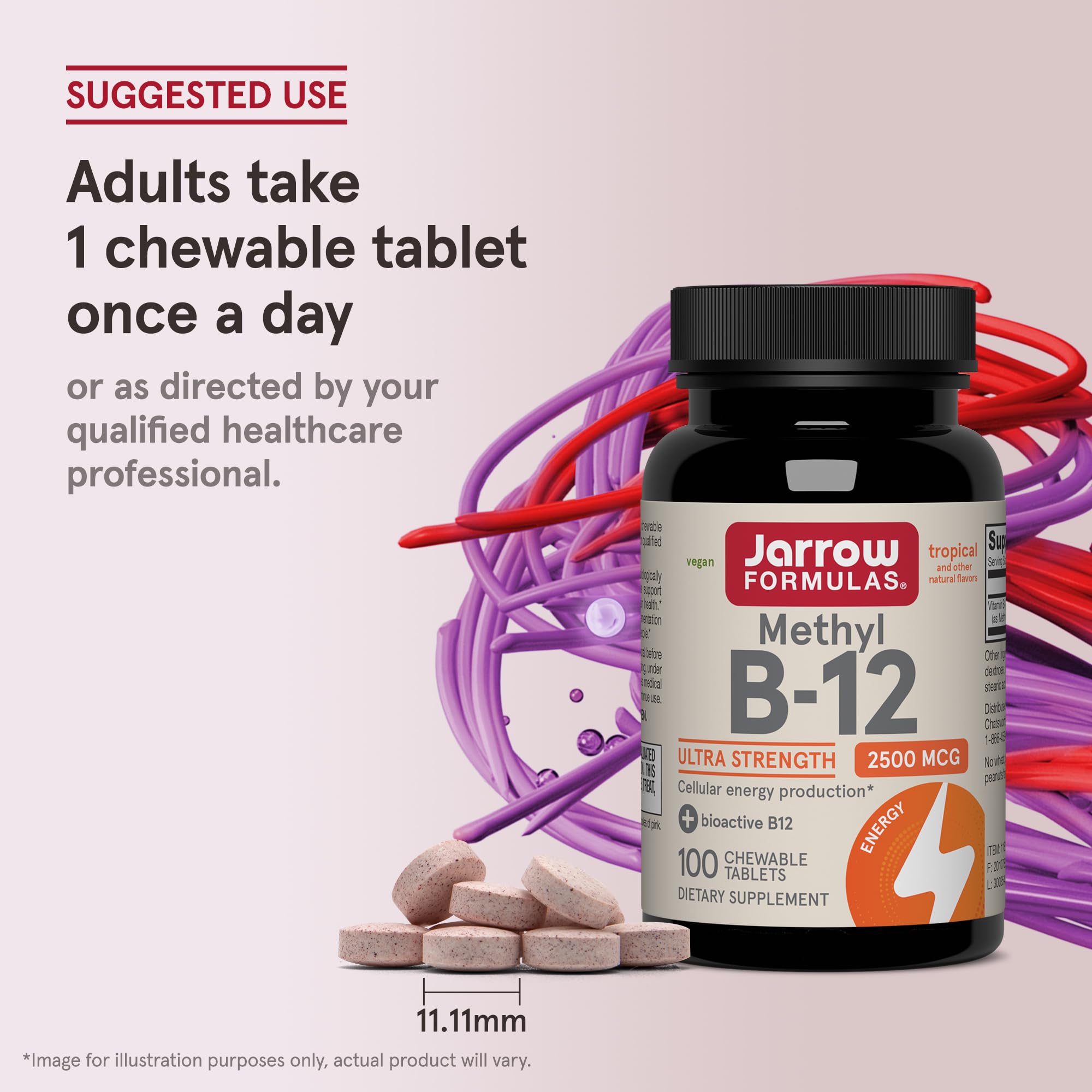 On-the-go use: tropical B12 chewables for daily energy.