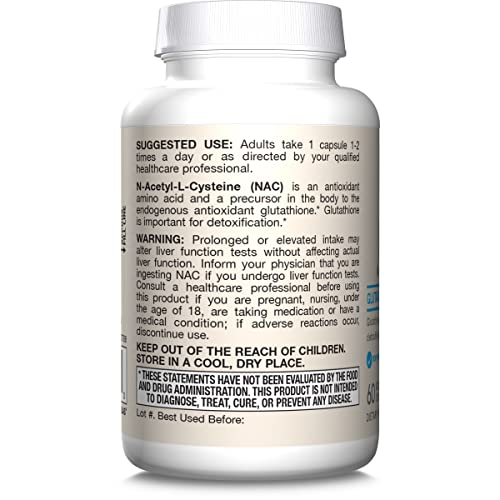 Clean, clinical presentation of Jarrow NAC 500 mg bottle