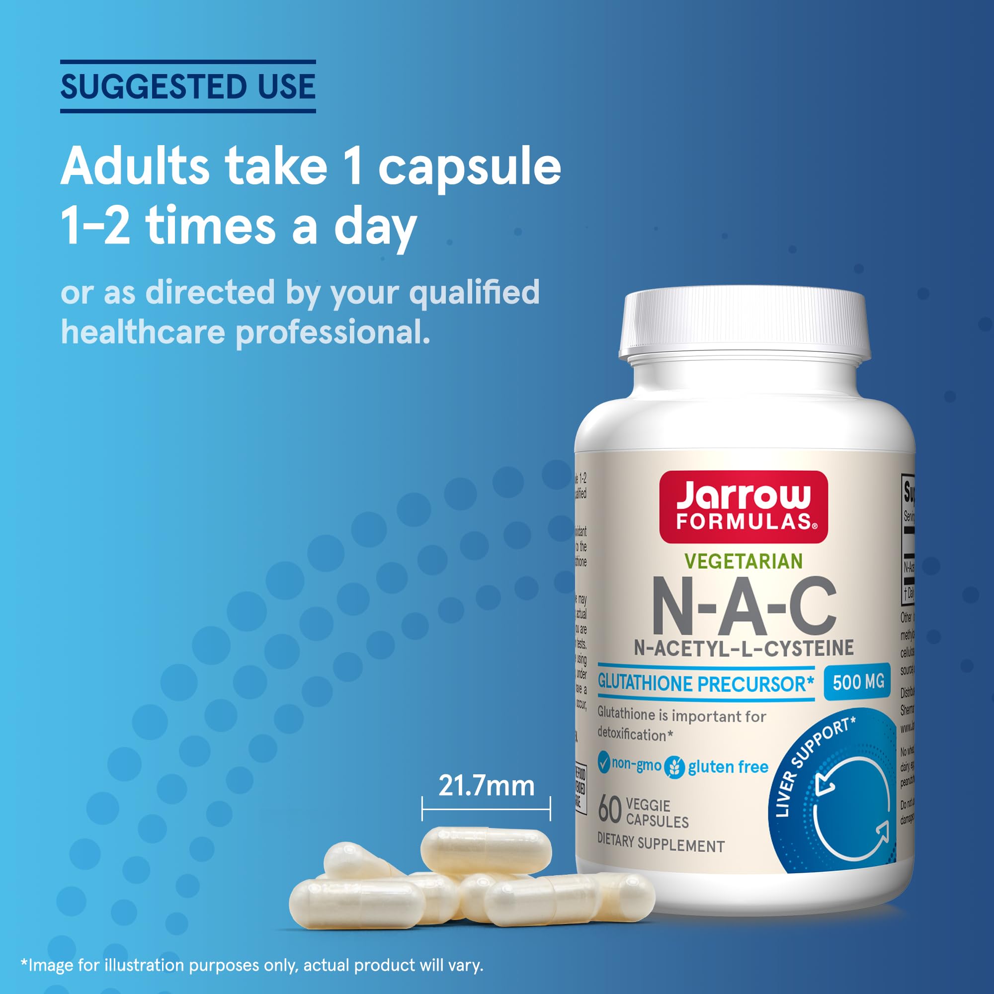 Ingredients list on Jarrow NAC 500 mg bottle
