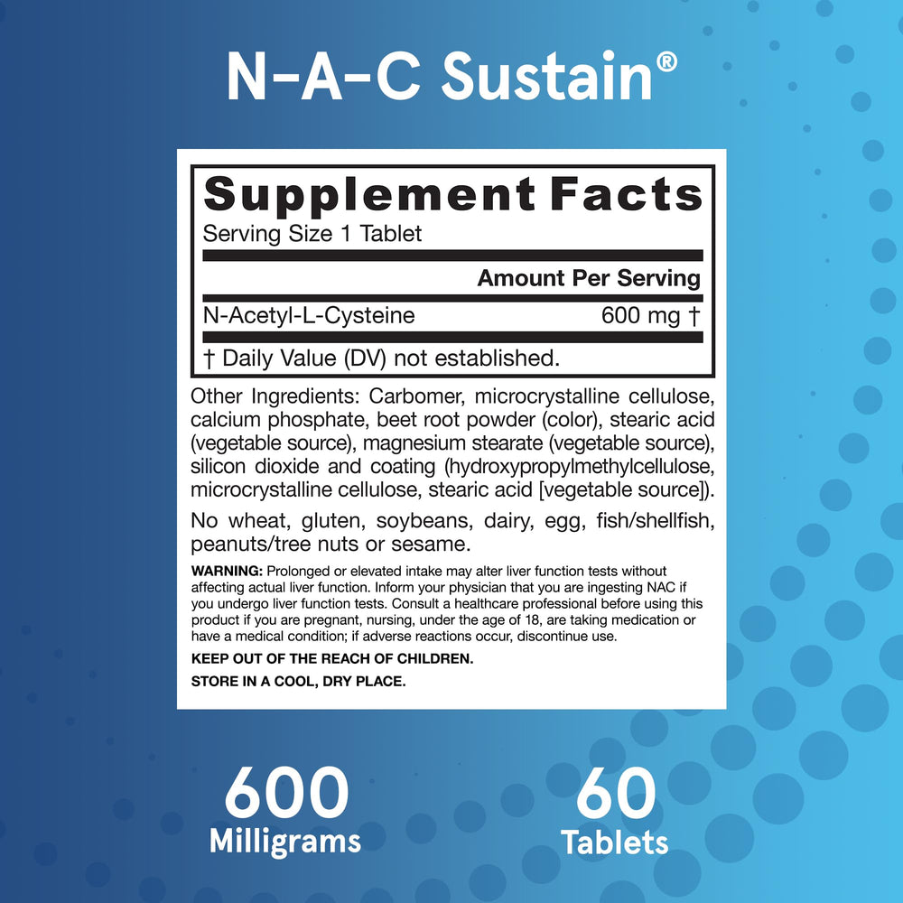 Jarrow Formulas NAC Sustain bottle with glass of water for easy dosing