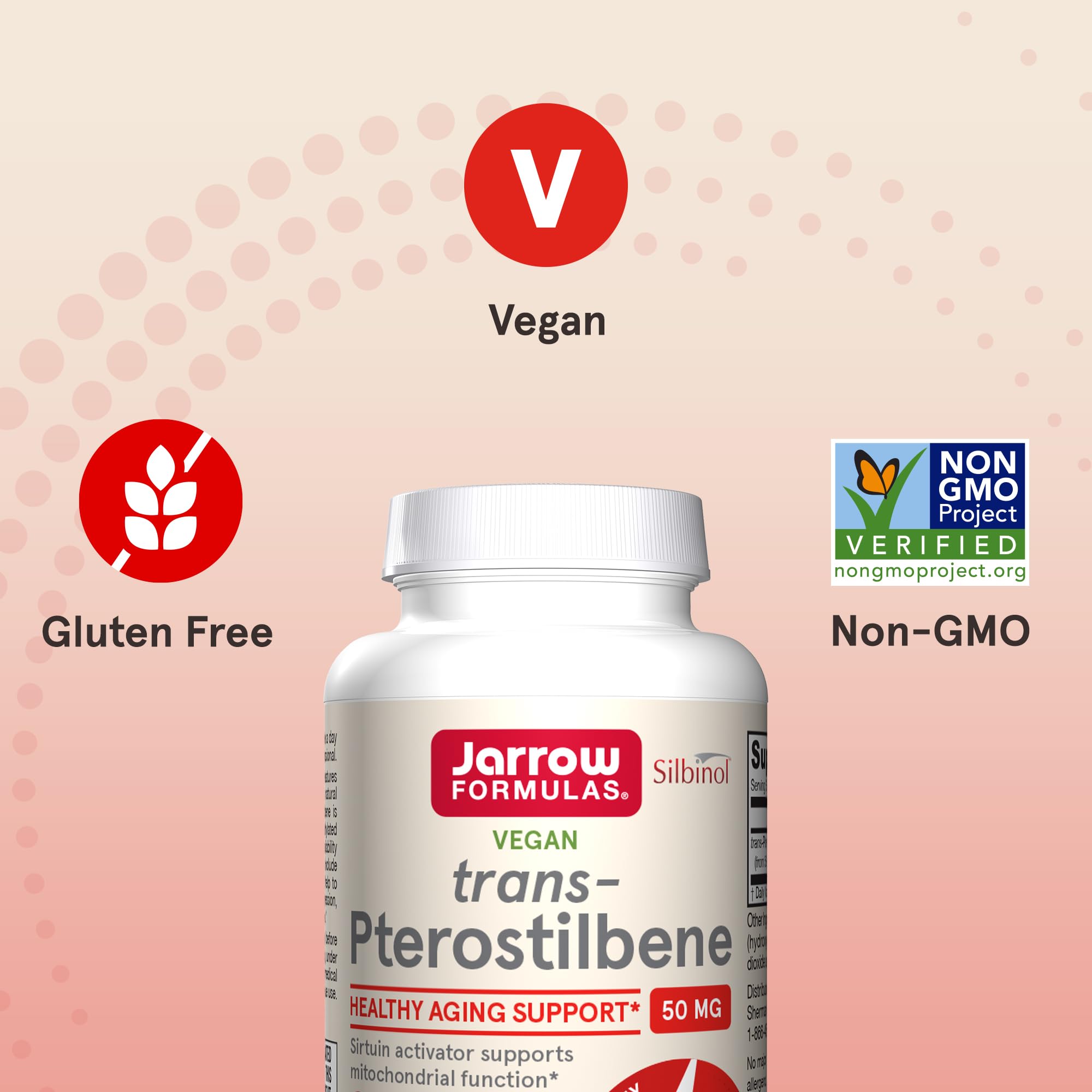 Silbinol plant-source ingredient from Jarrow Formulas for natural support.