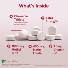 Jarrow Formulas close-up of active B12 and B9 ingredients for energy support