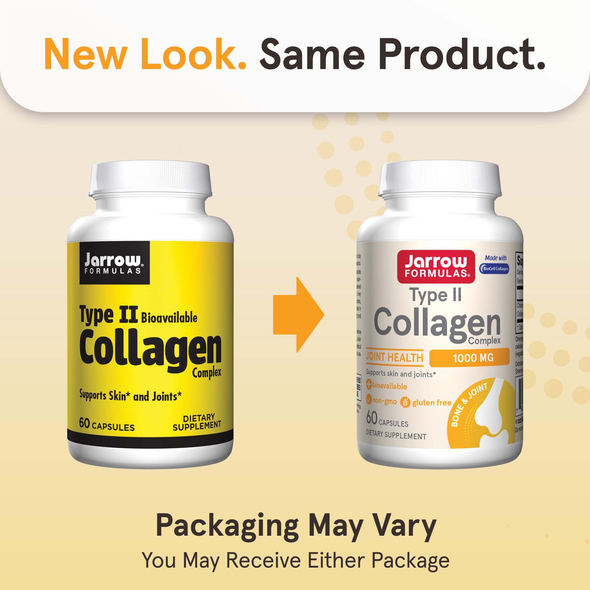 Jarrow Formulas Type II Collagen capsules close-up for daily wellness.