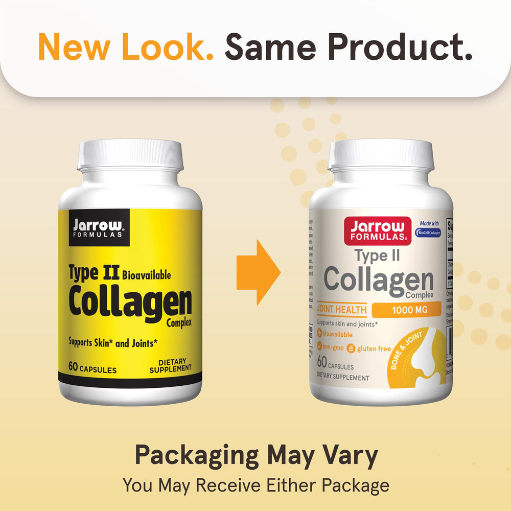 Jarrow Formulas Type II Collagen capsules close-up for daily wellness.