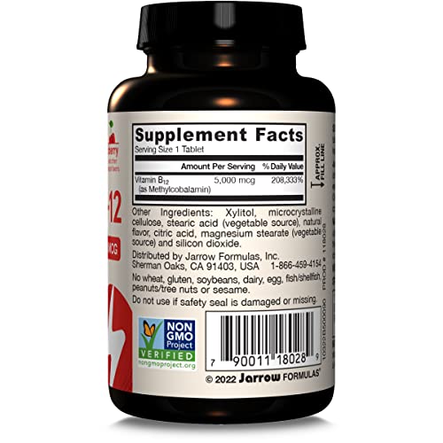 Jarrow Formulas vegetarian-friendly B12 daily use for steady wellness.