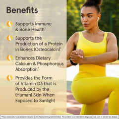 Jarrow Formulas Vitamin D3 dosage panel illustrating 2,500 IU per softgel.