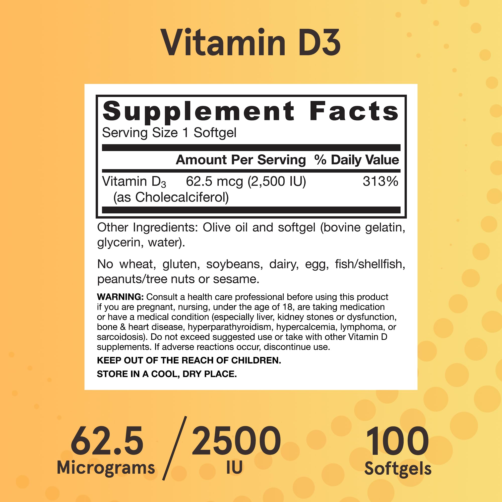Jarrow Formulas Vitamin D3 packaging front displaying brand and product name.
