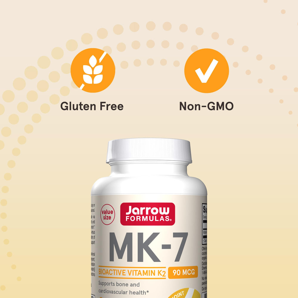 Gluten-free label on Jarrow MK-7 packaging