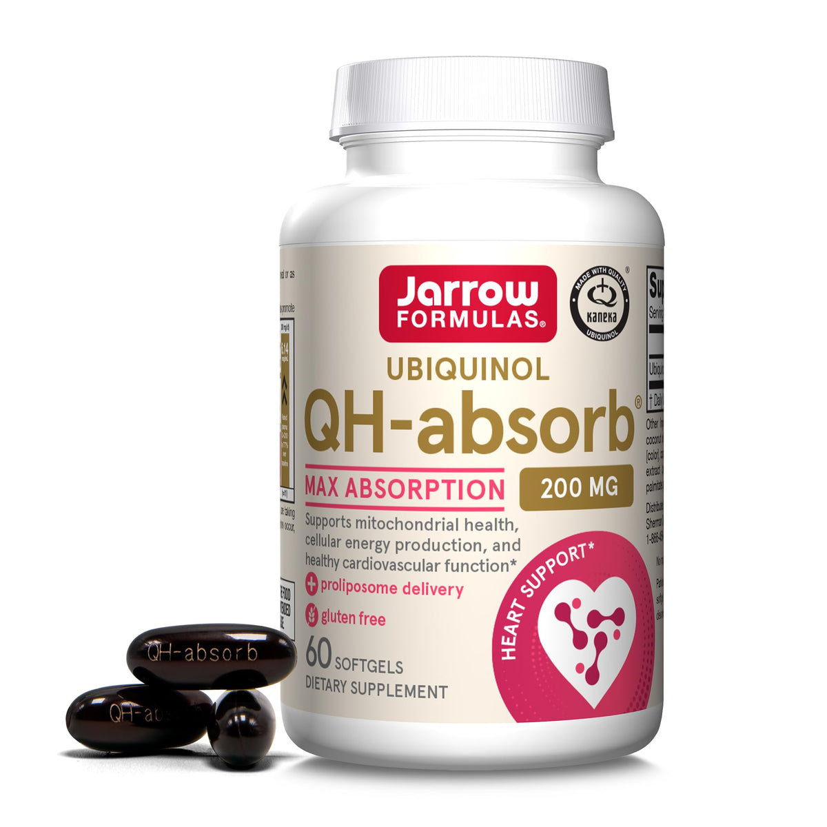 Jarrow QH-absorb 200 mg softgels for convenient daily CoQ10 support