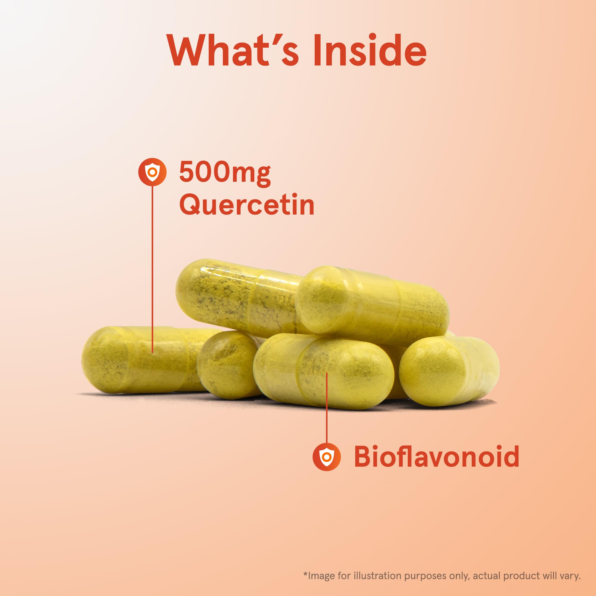 Quercetin capsules being poured for convenient daily antioxidant support from Jarrow