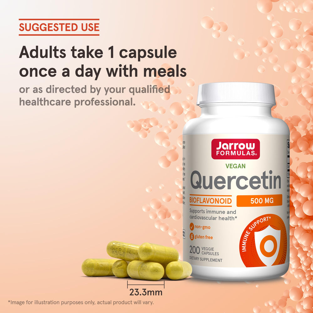 Jarrow Quercetin non-GMO label on bottle emphasizing purity