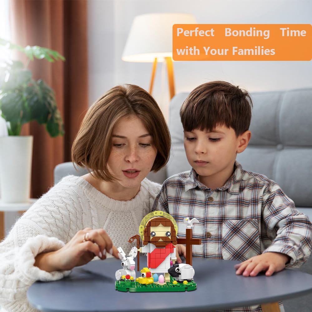 Jarsant Jesus Building Block Set cross detail inspires thoughtful, reflective play and decor.
