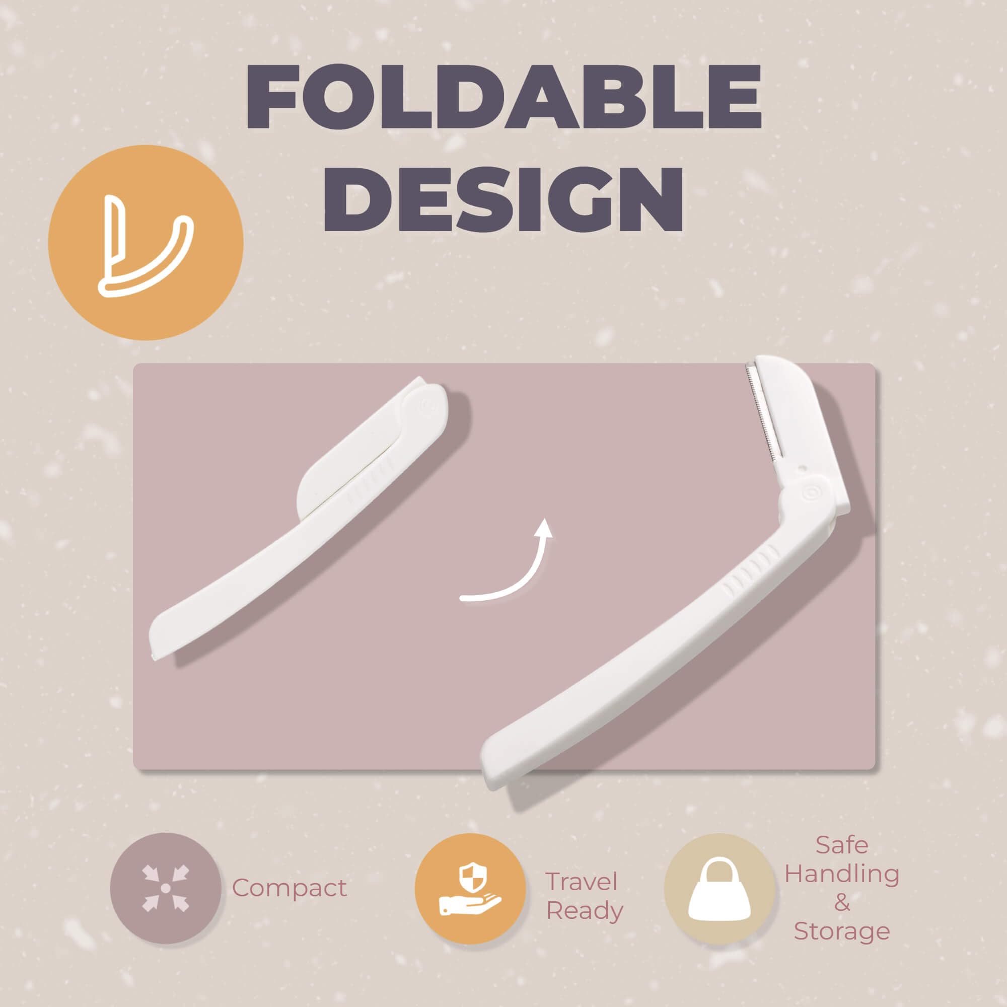 Jasclair Dermaplaning Razor folding design with safety guard for easy handling