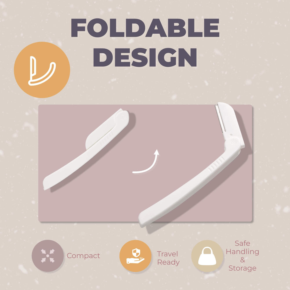 Jasclair Dermaplaning Razor folding design with safety guard for easy handling